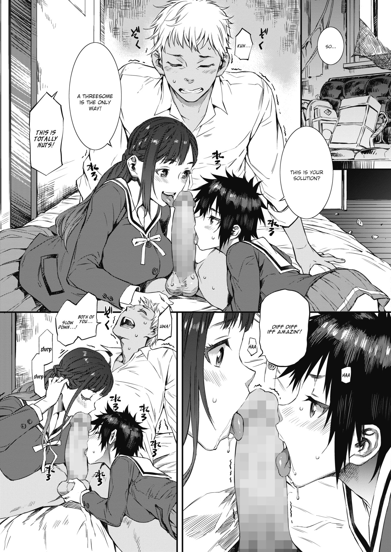 Threesome hentai manga